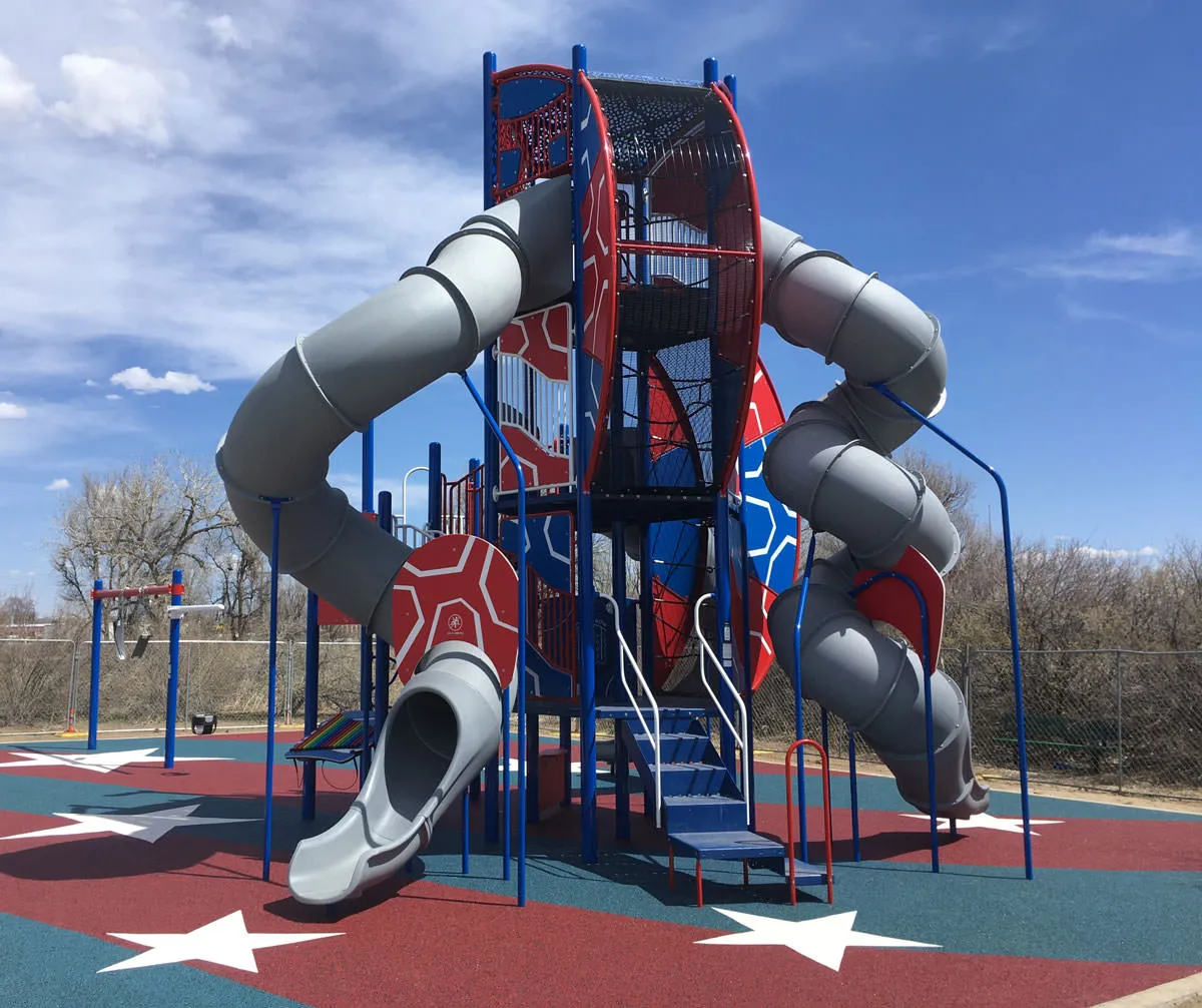 Double tube slide at Veteran's Park